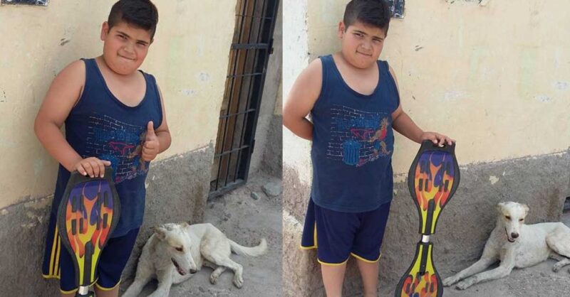 Menino colocou seu skate à venda para custear tratamento de um cãozinho de rua